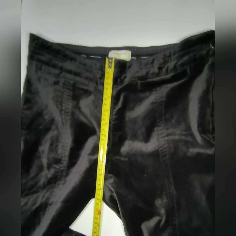 Anthropologie Essential Slim Stylish Black Velvet Velour Pants, 6 - Picture 9 of 10